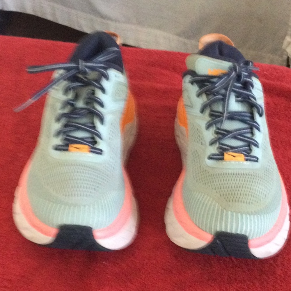 Women’s Athletic Running Shoes in Light Blue and Coral